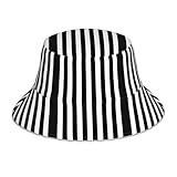 WHJSHOP Sombrero de pescador reflectante con imagen de rayas blancas y negras transpirable para hombres y mujeres, para viajes, camping