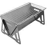 【Amazon.co.jp限定】 ジージーエヌ バーベキューグリル コンパクト 中サイズ 折りたたみ 折り畳み 焚火台 バーベキュー BBQ ステンレス アウトドア キャンプ 軽量 ソロキャン