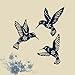 NeVka Wall Decor Hummingbird Metal Wall Art Bird Three Pieces Flying Birds For Living Room Bedroom Modern Metal Decor Art