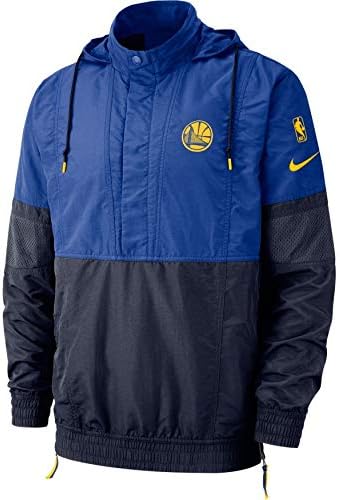 Nike NEW Men's Golden State Warriors Courtside Jacket Blue/Yellow Sz Medium