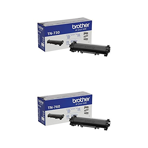 Brother Genuine Toner Cartridge Bundle with Standard Yield TN730 and High Yield TN760