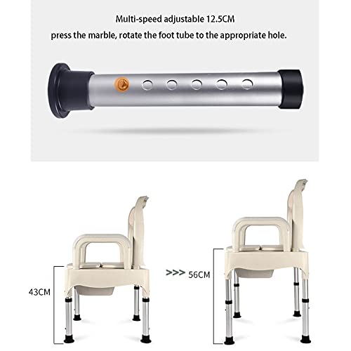 Silla de Inodoro para Uso Doméstico, Elevada, para Adultos Mayores, Transporte Móvil miniatura 3