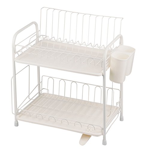 Pearl Metal HB-1857 Arresta Dish Drying Rack, 2 Tiers, Water Flow Tray, Normal