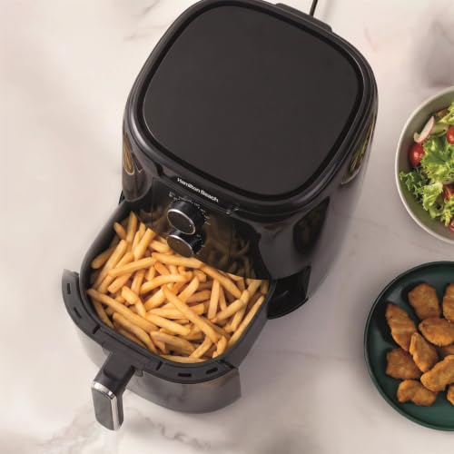 Hamilton Seaside Air Fryer, SimpliFry, 4.2L, Handbook Controls, 1300W, Adjustable Temperature, Adjustable Timer, 60 Min Timer, Vitality Saving, Air Fry, Roast, Bake, Reheat, Black - HB4001 - Image 3