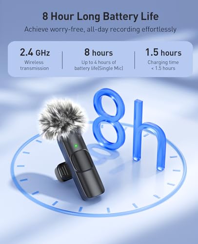 Image of MENERESAS 3-in-1 Mini Microphone for iPhone: Wireless Lavalier Microphone with 80ft Range & 15H Battery - Noise Reduction Lapel Mic, Real-Time Monitoring for Video Recording Power Conditioners