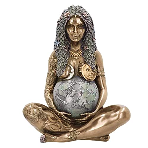 Millennium Gaia Statue Mother Earth Art Statue Mother Earth Gaia Statue Bronze Gaia Statue Goddess, Suitable AS A Gift for Pregnant Women OR Mothers (Golden)