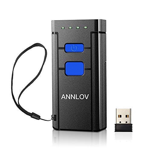 ANNLOV 1D Mini Bluetooth Barcode Scanner, with Bluetooth & 2.4G Wireless & USB