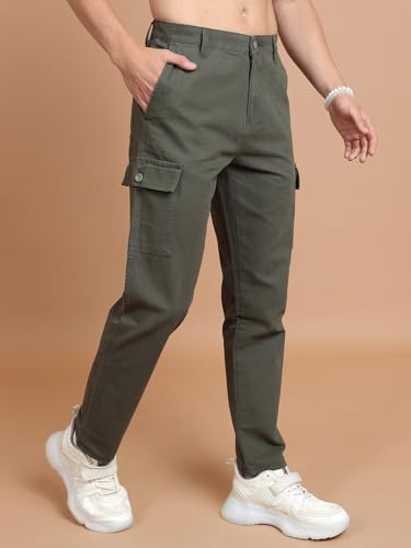 Image of Highlander Men's Tapered Fit | Cargo Trousers | Sleek & Functional | Utility Pockets | Trouser for Men | Men Trousers