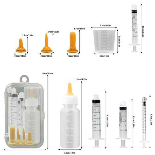 Image of Pet Feeding Syringe with Nipple, Silicone Feeding Tools for Kitten Puppy Feeding Syringe for Newborn Cat Dog Small Animals Rabbits (1ml+3ml+5ml +10ml)