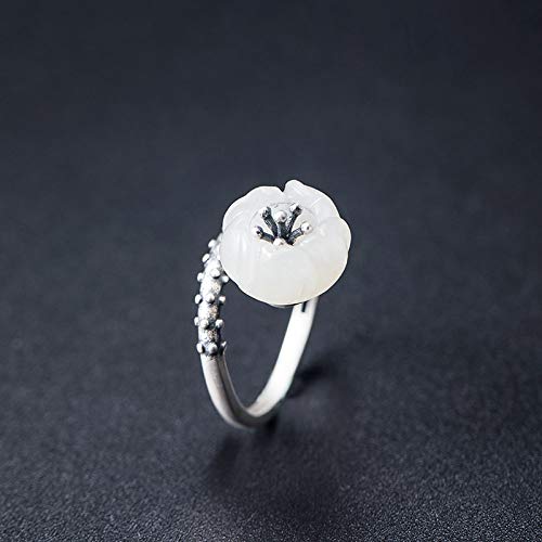 Bague ouverte Hanfu en jade véritable pour sublimer vos tenues rétro - 5