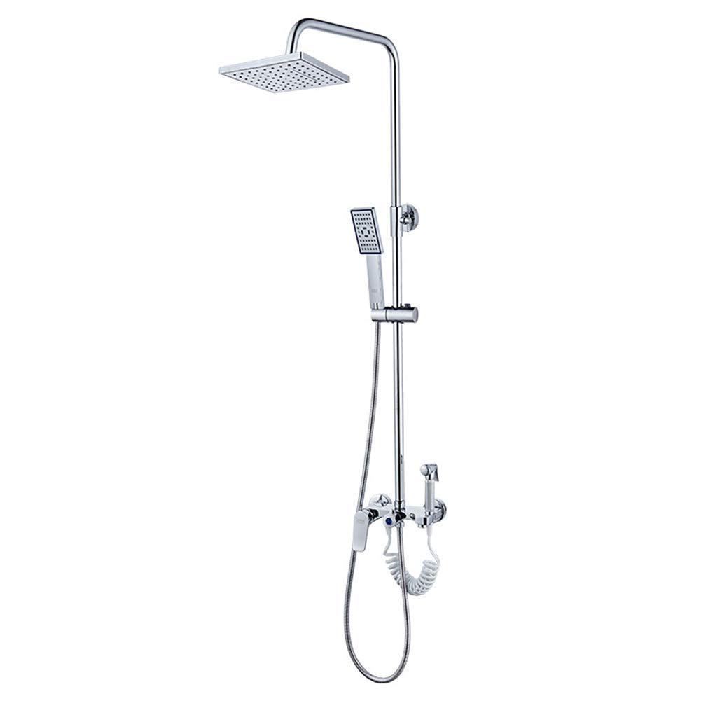 Mitigeur de douche chromé avec ciel de pluie pour une salle de bains moderne