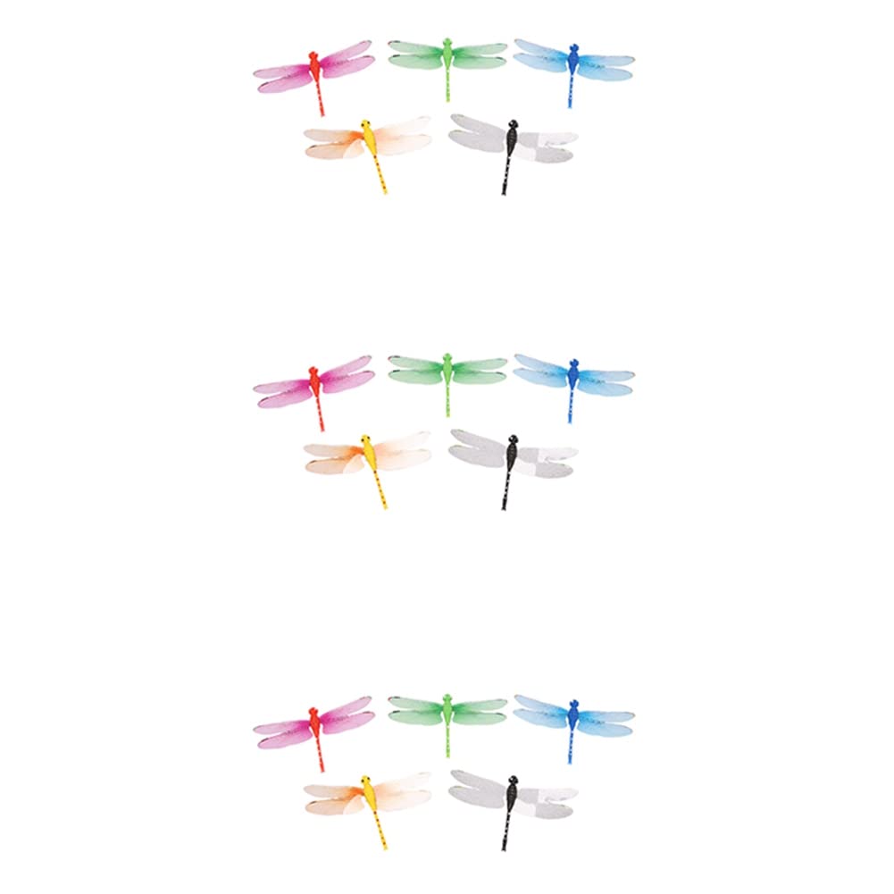 Hndhbfgrt 15Pcs 8cm 3D Artificial Dragonflies Fridge Magnet for Home Christmas Wedding Decoration, Colors Randomly Send