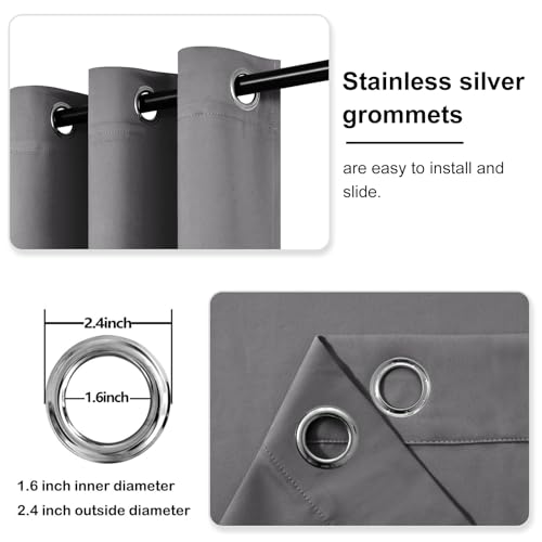 Image of DWCN Blackout Curtains for Bedroom Living Room 42 x 54 Inch 2 Panels Grey