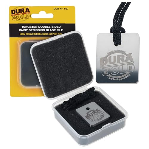 Dura-Gold Tungsten Denibbing Blade File Tool - Double-Sided Carbide Steel Paint Nib & Run Remover for Automotive Detailing - Shave Off Surface Defects Clearcoat Imperfections Remove Runs Sags Dust