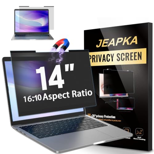 Image of Magnetic Laptop Privacy Screen Filter 14 inch for 16:10 Widescreen Computer Monitor, Removable Anti Blue Light Privacy Shield, Anti-Glare Protector