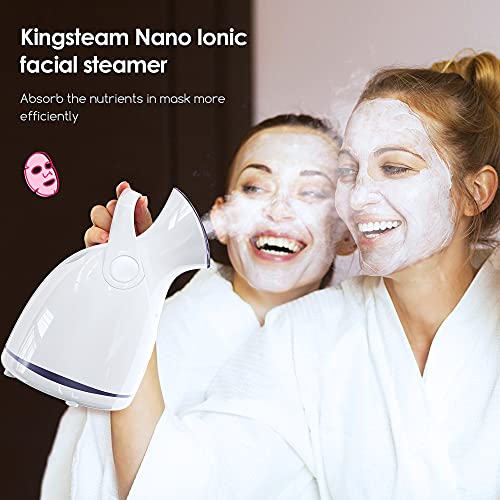 Nano Ionic Facial Steamer, Professional Facial Steamer For Deep Cleaning - Kingsteam Portable Facial Vaporizador, With Aromatherapy Kit And Blackhead Removal Tools, For Home Facial Sauna Spa (Purple) #TOP7
