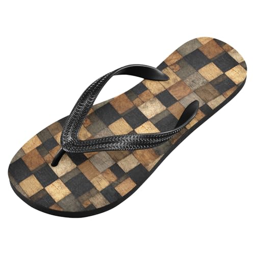 Flip Flop Sandals Wood Texture Print for Women Men Beach Outdoor XS2