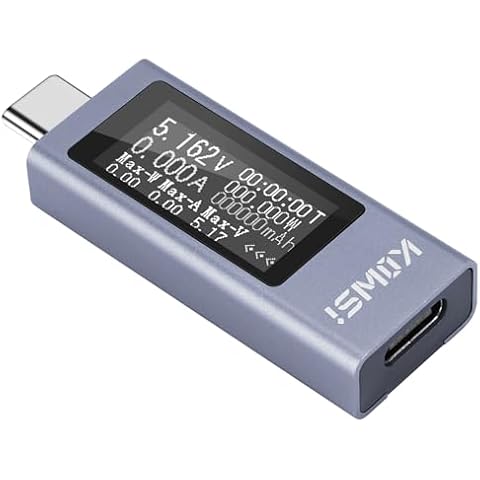 USB C Tester Power Meter, 4-30V 0-12A Digital Multimeter, Mid-Screen Type-C Interface Voltage and Current Tester Meter, Tester for Charger Power Bank Capacity Detector Cover