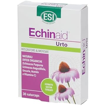 ESI - Echinaid Urto, Integratore Alimentare con Echinacea, Vitamina C e Acerola, Favorisce le Difese Immunitarie Contro Malanni Tipici della Stagione Invernale, Senza Glutine e Vegan, 30 Naturcaps
