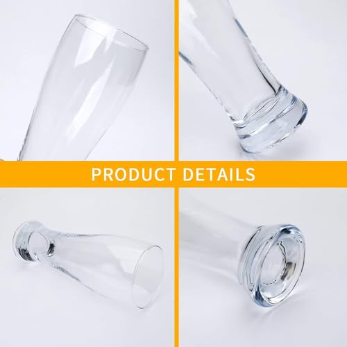 Image of WRINGO Beer Glasses Set of 6, 400ML Glass Mug with Handle, Large Big Heavy Mugs for Freezer, Multipurpose Mugs, Dishwasher & Microwave Safe (BR-02)