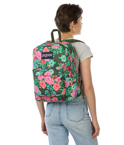 Image of JanSport Superbreak Backpack - Durable, Lightweight Premium Backpack, Bit Bouquet Green