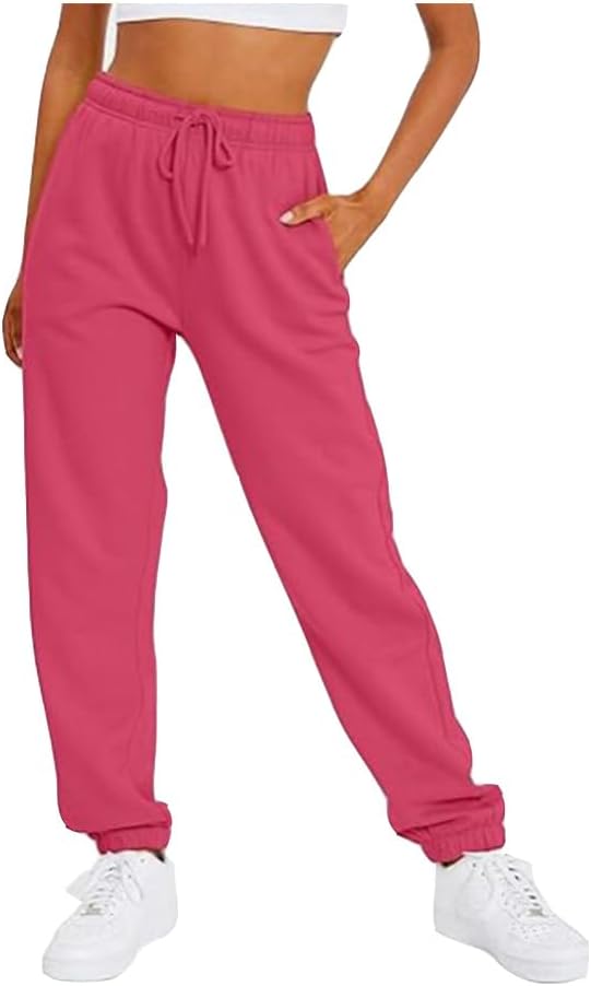 2024 Fall Womens High Waisted Sweatpants,Baggy Cotton Joggers Sport Pants,Juniors Teen Cute Oversize Trousers
