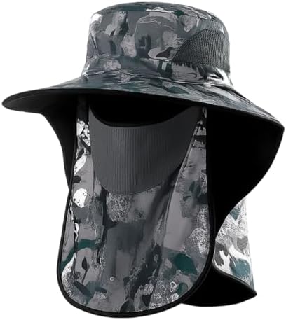 Chapéu de Pesca Camuflado Passeio Trilha Acampamento com Proteção...