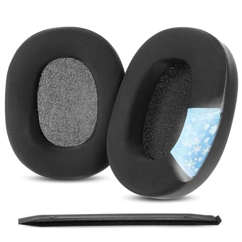 Almohadillas de Gel Refrigerante para Auriculares Reemplazo para Sony WH-1000XM6, Negro | Espuma viscoelástica de alta densidad, Cuero de proteína suave miniatura 1