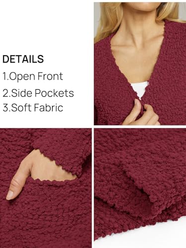 Image of MEROKEETY Women's Long Sleeve Soft Chunky Knit Sweater Open Front Cardigans Outwear Coat