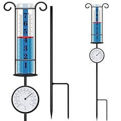 Large Rain Gauge with Thermometer