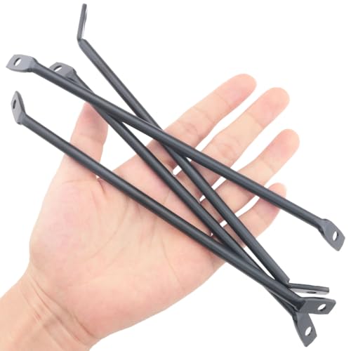 ITROLLE 4PCS Black Reinforced Legs Bracket Mounting Iron Plate Support Brace to Triangle Table Leg Adapter Connector for Wooden Computer Desk Coffee Dining Tables Bed Furniture with Screws - Thumbnail 4