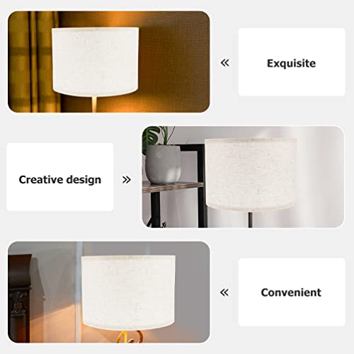 Didiseaon Floor Lamp Shades Linen Lampshade Covers 7.86X7.86X7.07 Inch Drum Lampshades for Bedside Lamp, Table Lamp, Floor Lamp, Spider Fitter, White