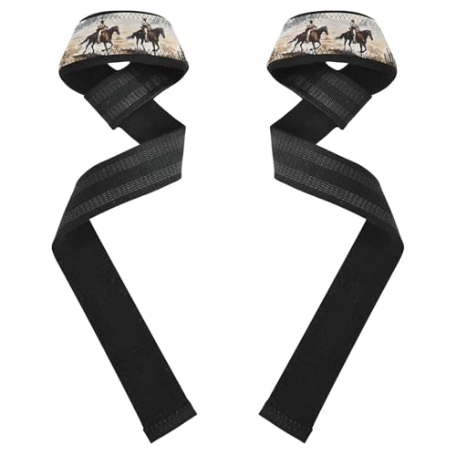 Nander Desert Tribe Cowboy Wrist Straps for Weightlifting,Lifting Straps with Neoprene Cushioned Wrist Padded and Anti-Skid Silicone for Strength Training,Bodybuilding,Deadlifting