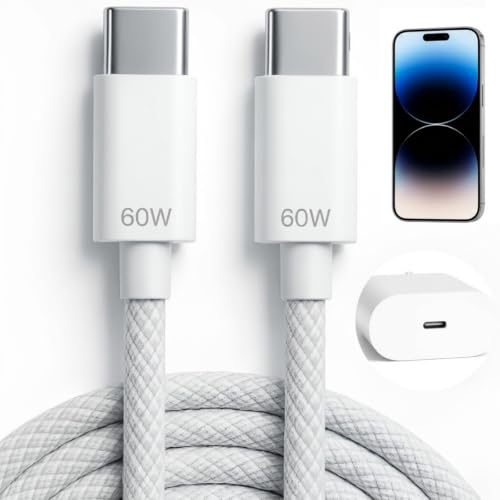 Cabo USB-C 60W Carregamento Rápido | Nylon Trançado Reforçado | Compatível com iPhone 15 e 16, iPad, MacBook, Samsung, Motorola e Xiaomi | Alta Durabilidade