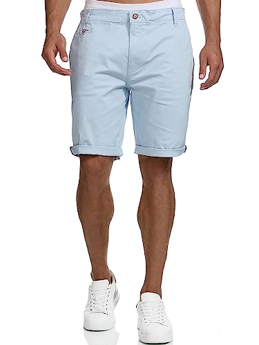 Indicode Hombres Creel Pantalón Chino Corto con 5 Bolsillos Sky Way L