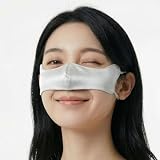 【19匁天然シルク】鼻マスク 鼻だけカバー インビジブル設計 敏感肌対応 花粉・乾燥・PM2.5対策 メイク崩れ防止 呼吸しやすい 3D立体設計 耳紐調節 洗える 収納ケース付き 男女兼用 就寝・通勤・オフィス用（シルバーグレー）