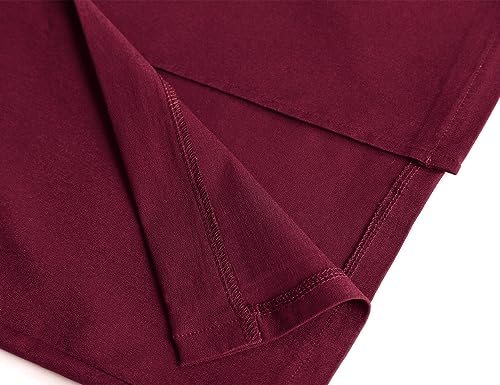 MUXXN Ladies Halloween Day Rockabilly Retro Short Sleeve Bodycon Knee Party Dress (Burgundy L) - Thumbnail 7