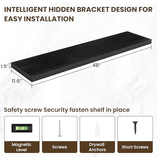 Acovy-48-Inch-Floating-Shelves-12-Inch-Deep-Floating-Shelves-for-Wall-Floating-Shelf-with-Invisible-Brackets-Deep-Shelves-for-Bathroom-Bedroom-Living-Room-1-Pack-Black