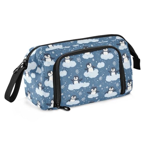 Image of Penguin Cute Pencil Case Large Capacity Pencil Pouch, Handheld Pen Bag Cosmetic Portable Gift for Office School Teen Girl Boy Men Women Adult Pencil Storage Organizer