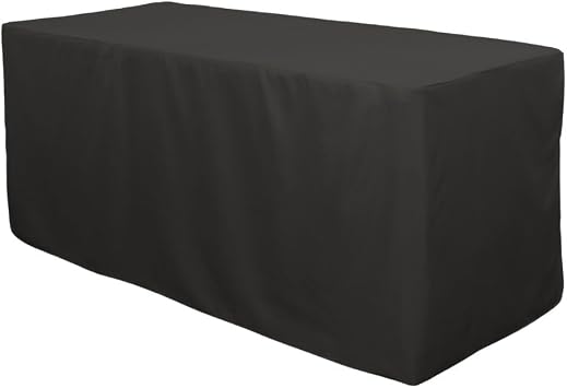 YOUR CHAIR COVERS - 4 FT X 24 Inches Fitted Polyester Tablecloth Rectangular Black, Premium Wedding Table Cover