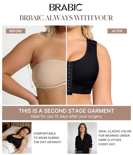 Image of BRABIC Post Surgery Front Closure Bras for Women No Underwire Compression Surgical Mastectomy Everyday Bra