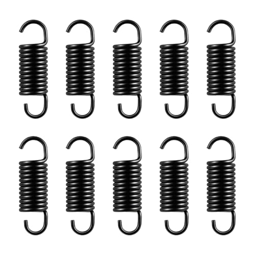 PIHIL 10 Packs 2.5 inch Spring Furniture Replacement Extension Tension Springs, Fit for Recliners and Sofas,12 Coils, Black