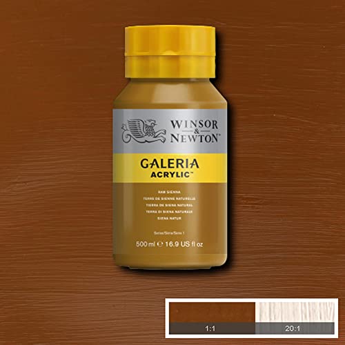 Image of Winsor & Newton Galeria Acrylic Colour - Jar of 500 ML - Raw Sienna (552) - Highly Pigmented Lightfast Artists' Acrylic Paints for Canvas, Wood, Fabric & Paper - More Colours Available