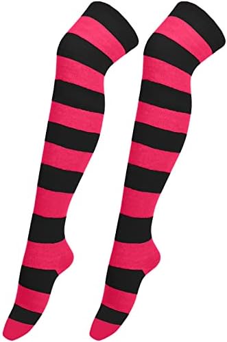 Christmas Striped Knee High Socks For Women Over Knee Thigh High Stocking 2025 Novelty Long Xmas Socks