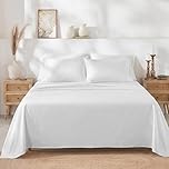 California Design Den Natural 100% Cotton Sheets for Queen Size Bed, Luxury 400 Thread Count Queen Sheet Set, Deep Pocket Cooling Sheets, Antique White Sheets & Pillowcase Set