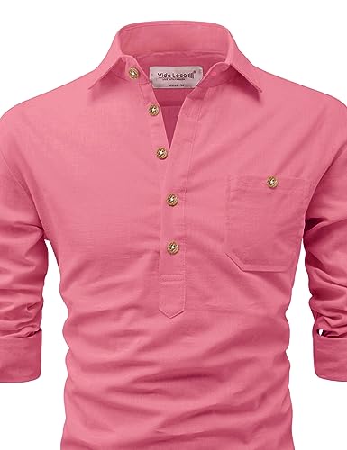 Image of Vida Loca Men Cotton Full Sleeve Casual Spread Collor Slim Fit Short Kurta for Men and Boys (Pack of 2)