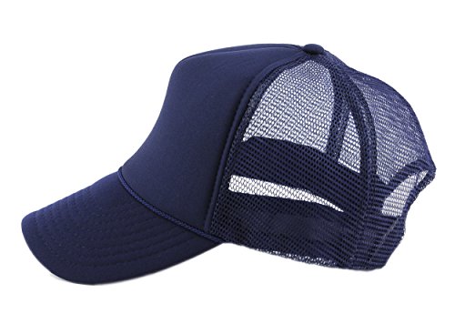 Image of NYFASHION101 Plain Mesh Trucker Hat - Breathable 6-Panel Daily Snapback Cap, Customizable Ideal for DIY Embroidery & Patches
