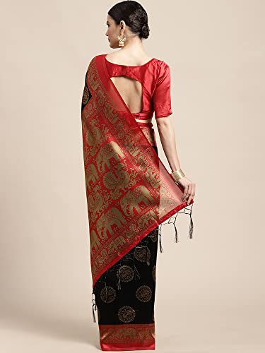 Image of AKHILAM Women's Printed Art Silk Tassels and Latkans Saree With Unstitched Blouse Piece (FF0APHALSP100A Parent)