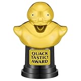 Tondiamo Small Trophy Celebrate The Top Award 6 Inch Tall Plastic MVP Funny Game Small Trophy and Awards for Employees Boss Custom Competition Gifts(Duck)