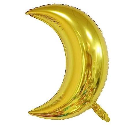 Mango Balloon Half Moon Shape Foil Balloon 28 Inch Foil Balloon (Gold, pack of 1) Eid Decoration, Birthday, Wedding,Decoration